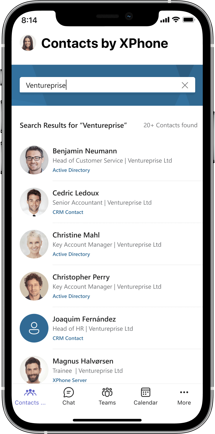 Contacts by XPhone iOS — résultats de recherche